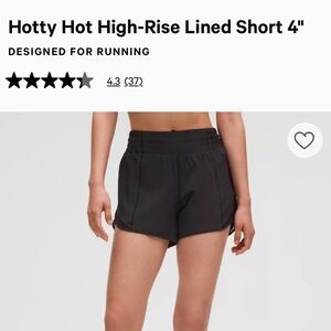 Lululemon hotty hot Lined Running Shorts - ladies size 2